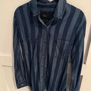 Rails Denim Striped Button Down Shirt